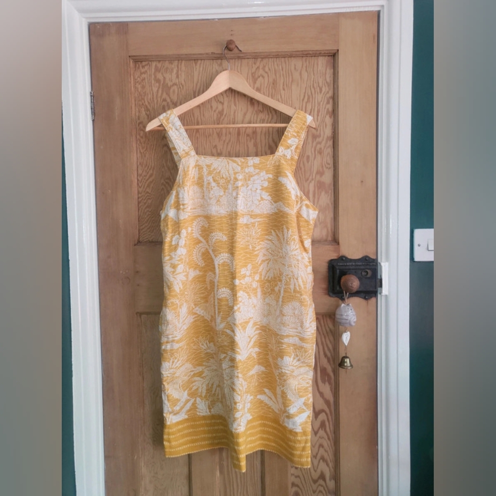 Next Yellow and White Patterned Mini Dress